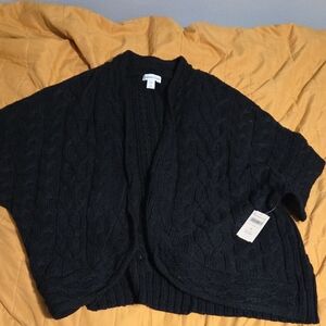 Coldwater Creek Black Cable Knit Sweater